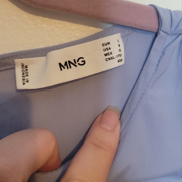 Mango Periwinkle Maxi Length Ruffled Dress Size 8 - Picture 3 of 6